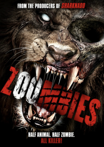 Poster for the movie Zoombies featuring a zombie lion